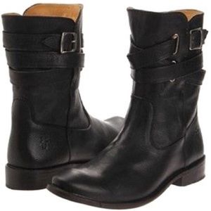 FRYE ✨ Shirley Strappy Black Boots | Size 7.5